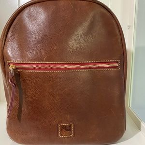 Auth Dooney & Bourke Ronnie Backpack Italian chestnut  leather Excellent & RARE